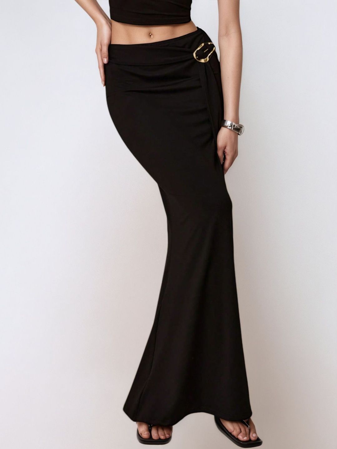 StyleCast Women Draped Maxi Trumpet Skirt
