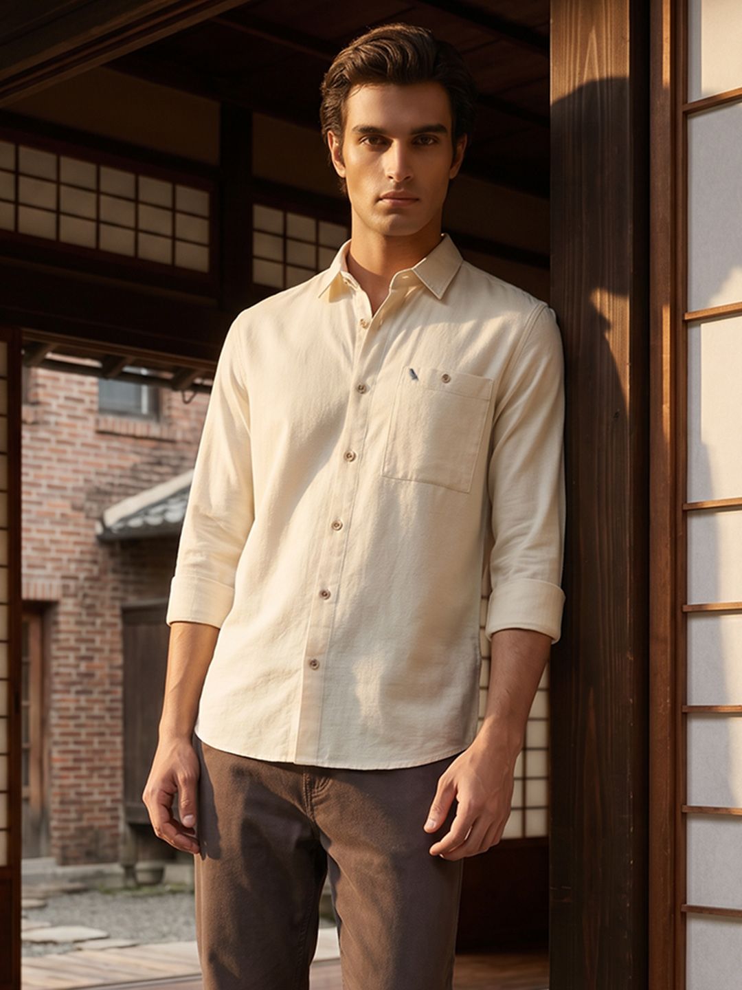 Mr Bowerbird Pure Cotton Tailored Fit Casual Shirt