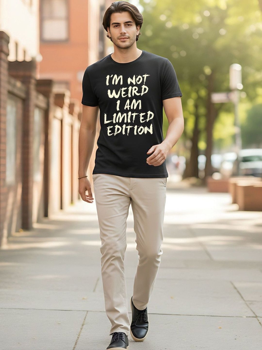 SYMBLANCE Men Typography Printed T-shirt