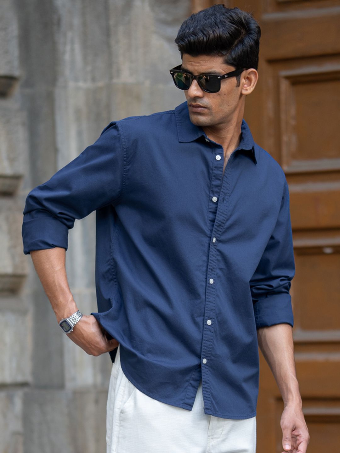 Powerlook Powerlook Blue Washed Shirts