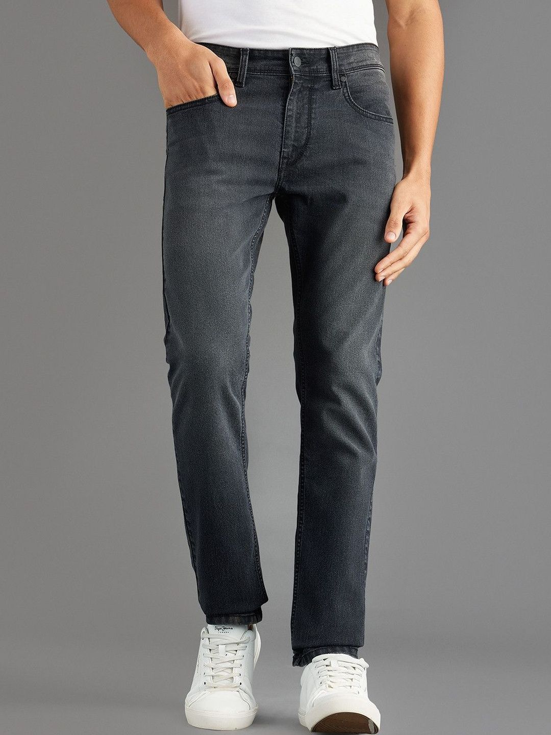 Pepe Jeans Men Vapour Slim Fit Mid-Rise Light Fade Stretchable Jeans