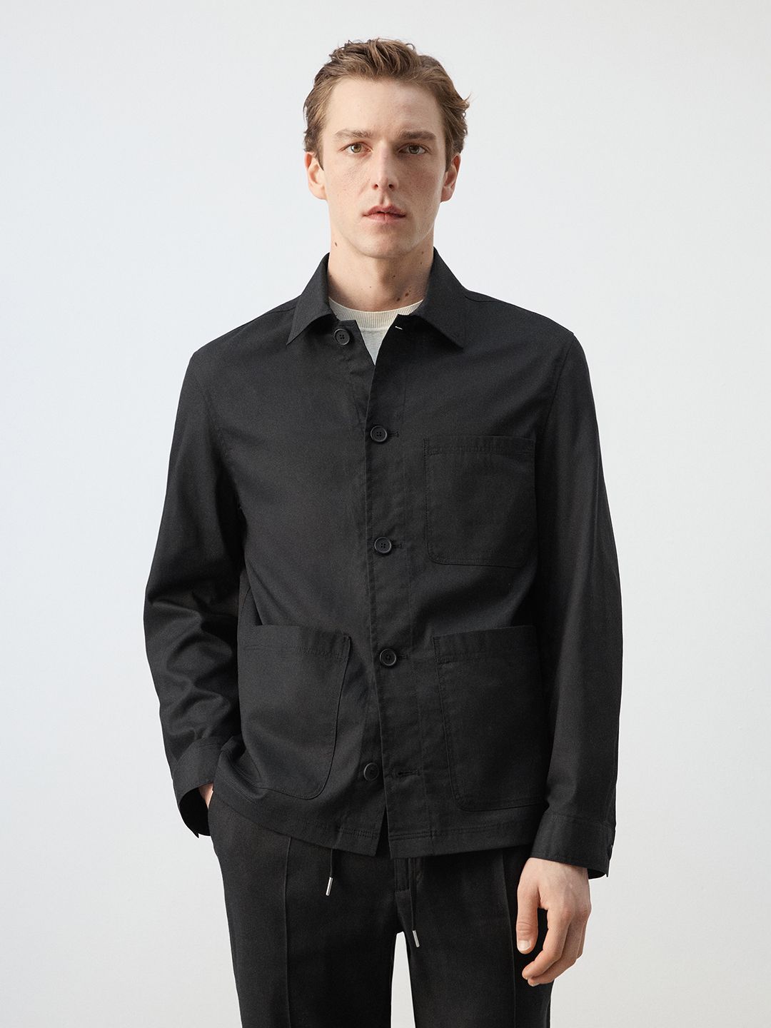 MANGO MAN Men Open Front Jacket