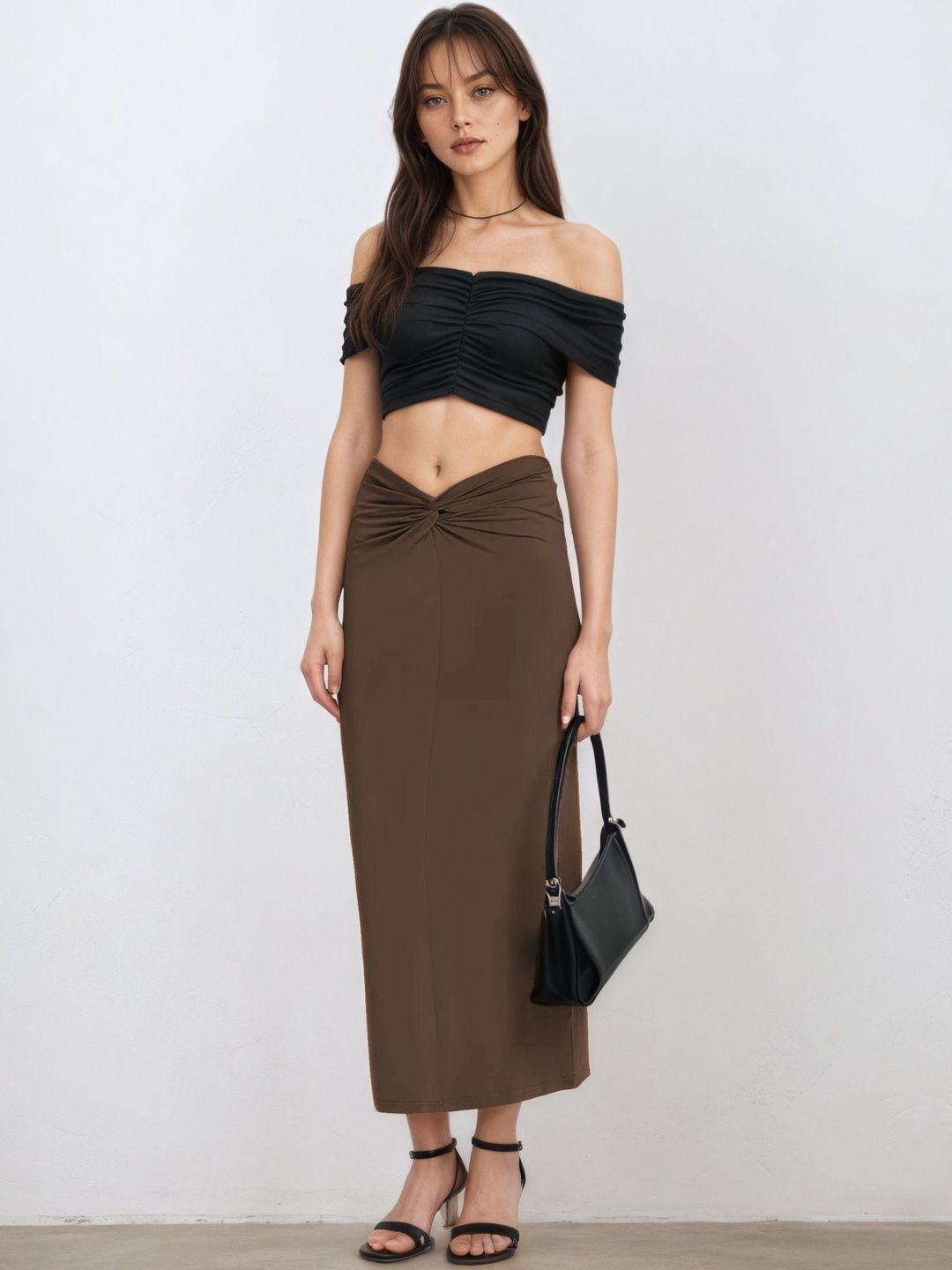 StyleCast Women Midi Straight Skirt