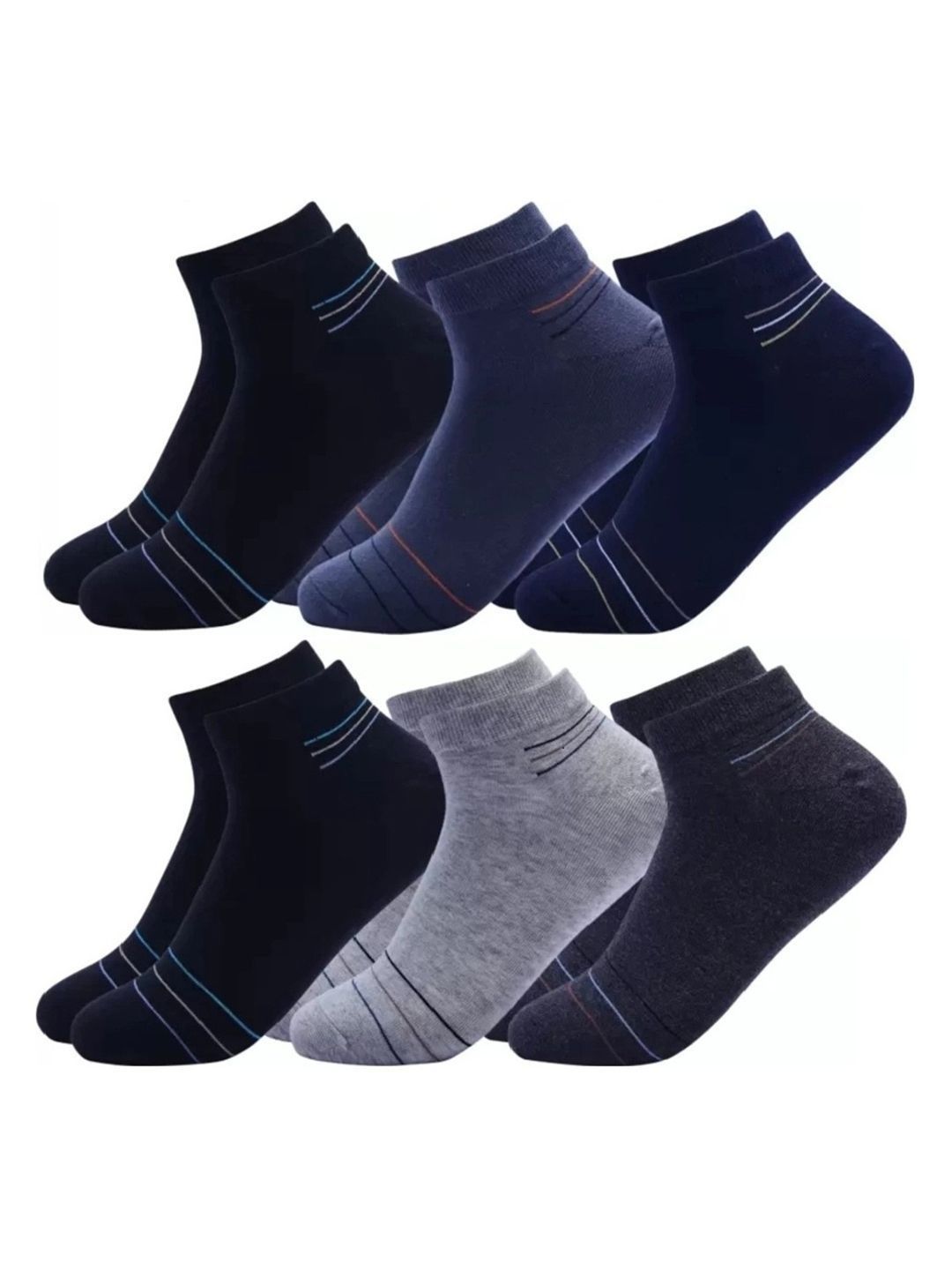 akeet trend Unisex Cotton Assorted Striped Ankle Length Socks