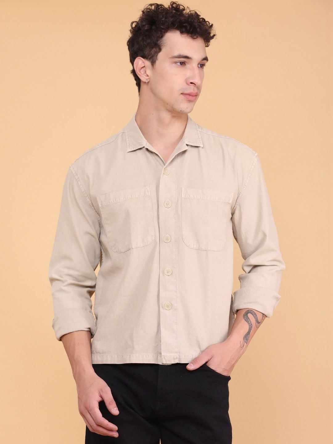LIMEROAD Men Boxy Casual Shirt