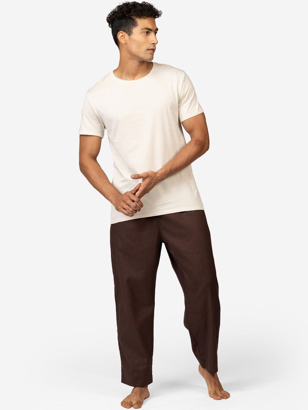 Decathlon Domyos - Men Beige Softness Fitness T-Shirt