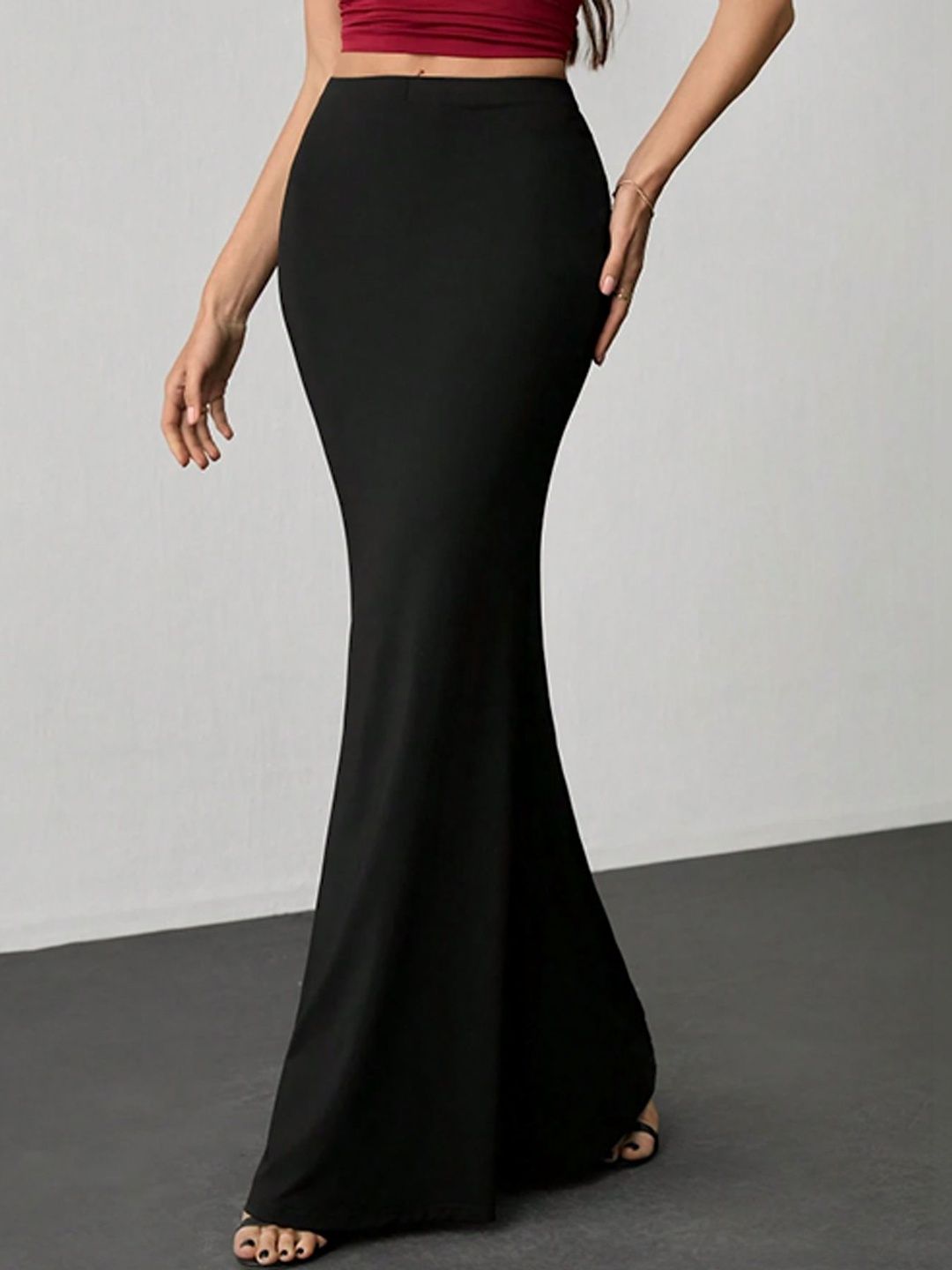 StyleCast Women Draped Maxi Trumpet Skirt