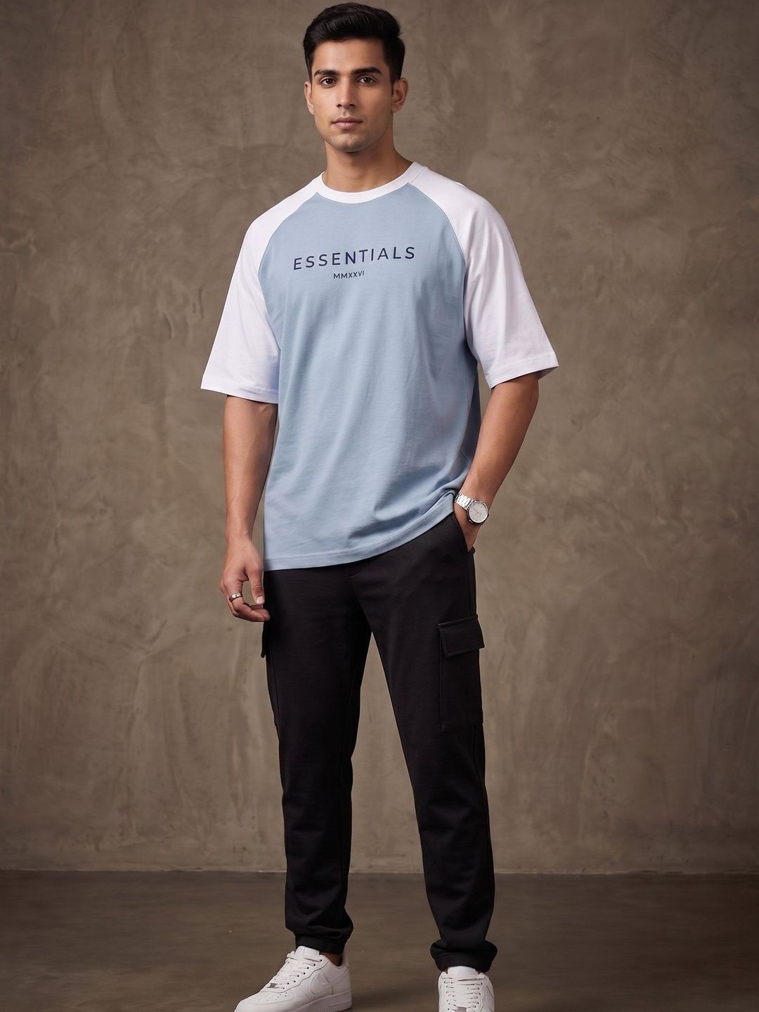 Mast & Harbour Men Typography Colourblocked T-shirt
