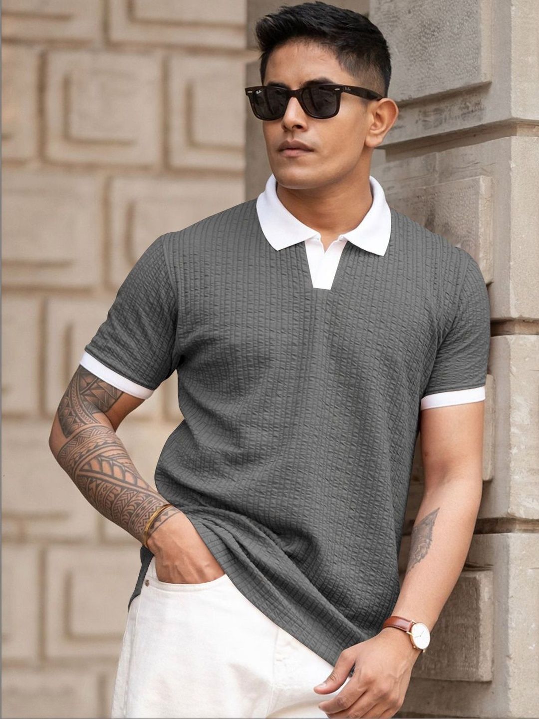 Moda Rapido Men Polo Collar T-shirt