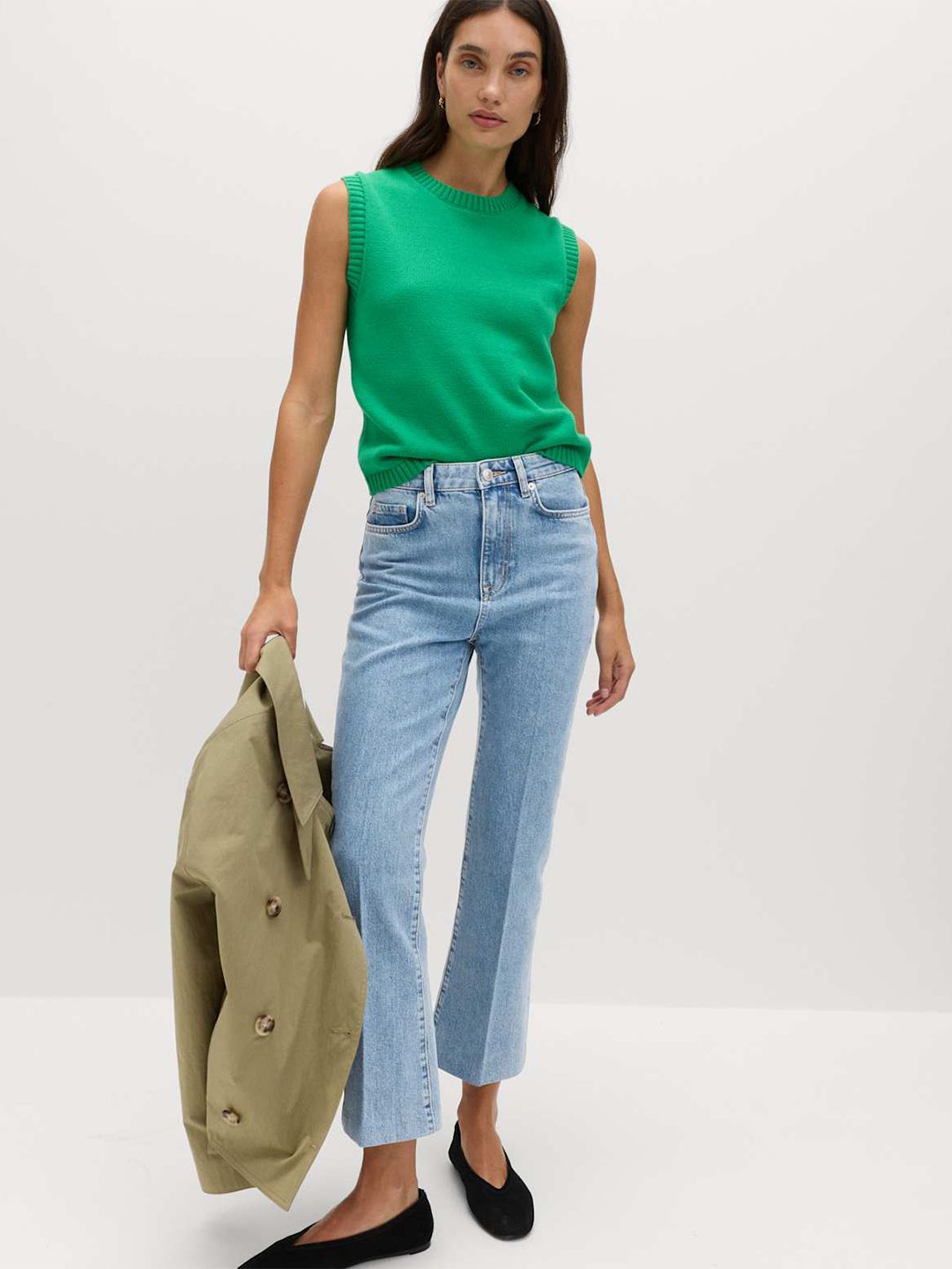 High Waisted Kickflare Cropped Jeans
