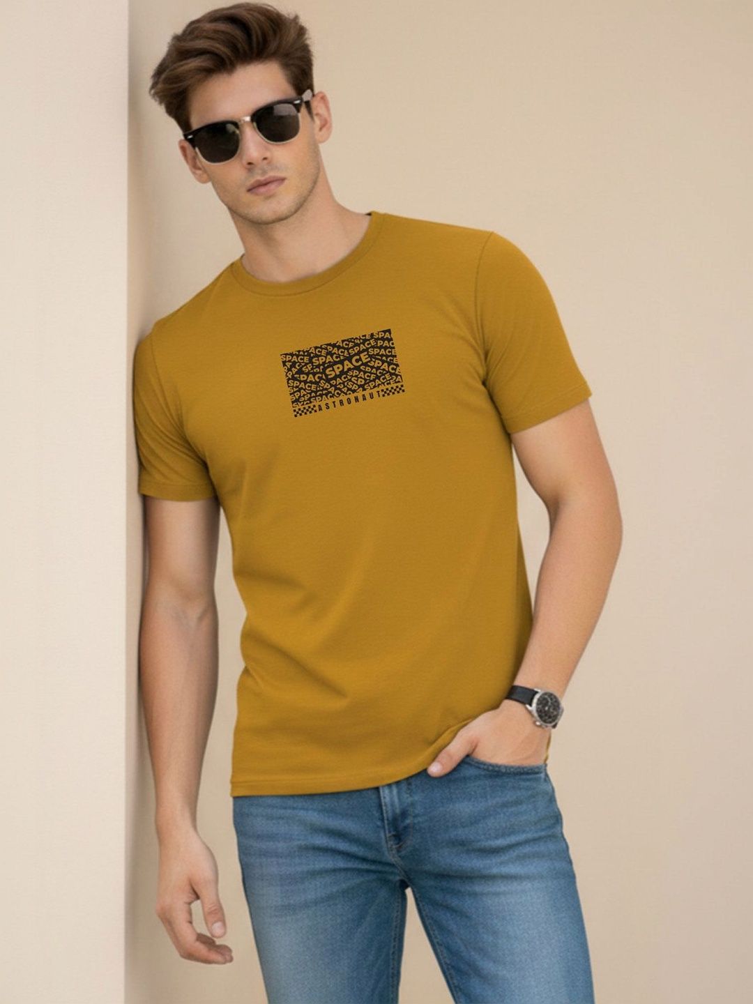SLOWLORIS Men Typography Printed T-shirt