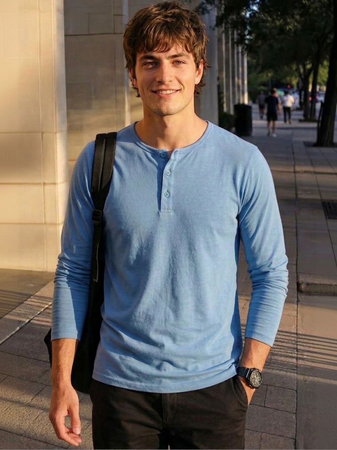 LEON Men Henley Neck T-shirt