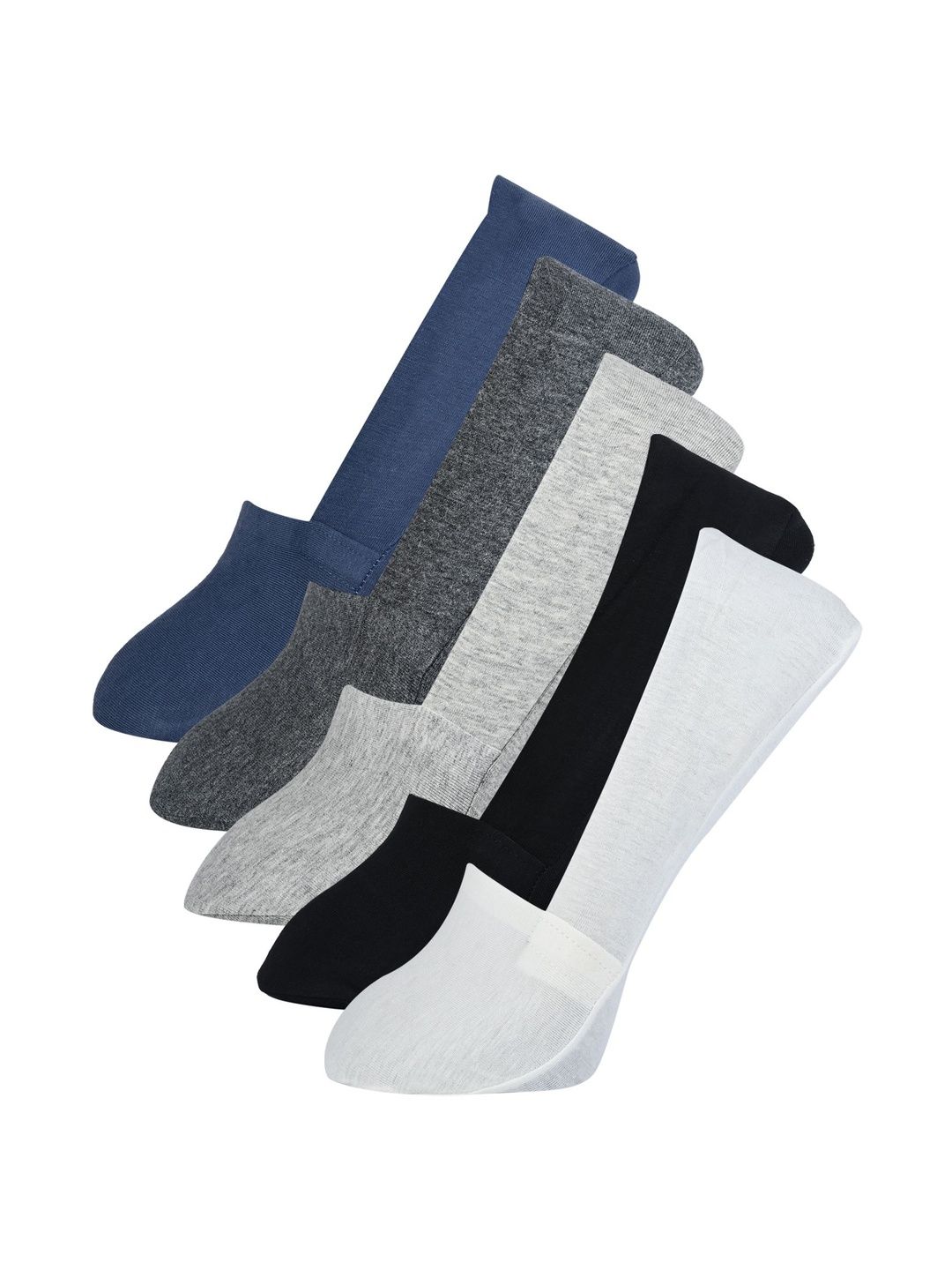 ME Stores Men Pack of 5 Cotton Blend Assorted Shoe Liners Socks