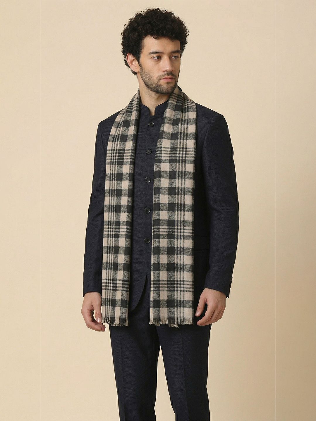 Zamour Men Woolen Checked Stole