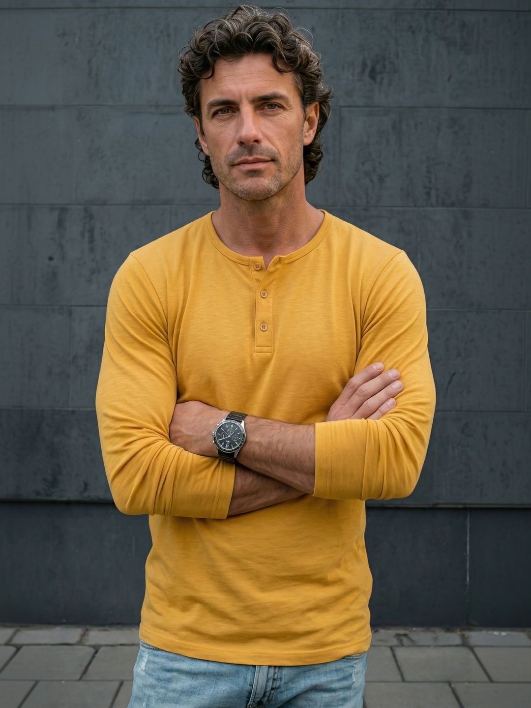 LEON Men Henley Neck T-shirt