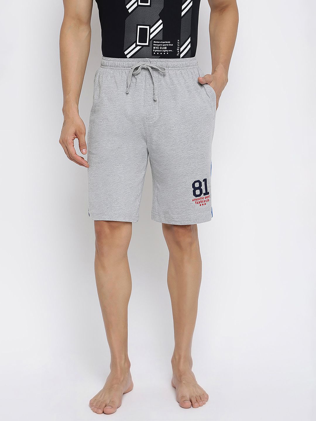 Van Heusen Innerwear Men Athleisure Solid Smart Tech Easy Stain Release Lounge Shorts