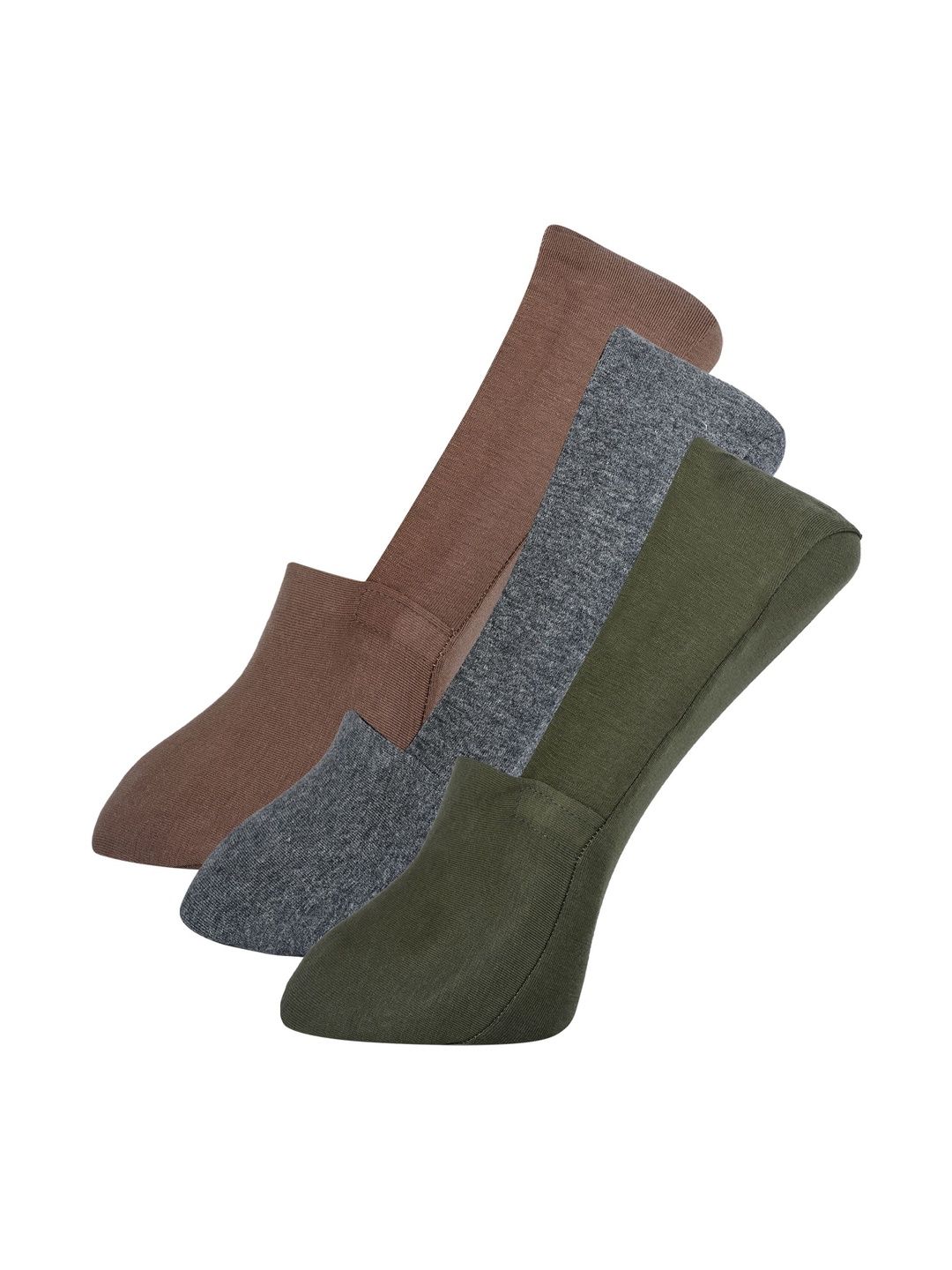 ME Stores Men Pack of 3 Cotton Blend Assorted Shoe Liners Socks