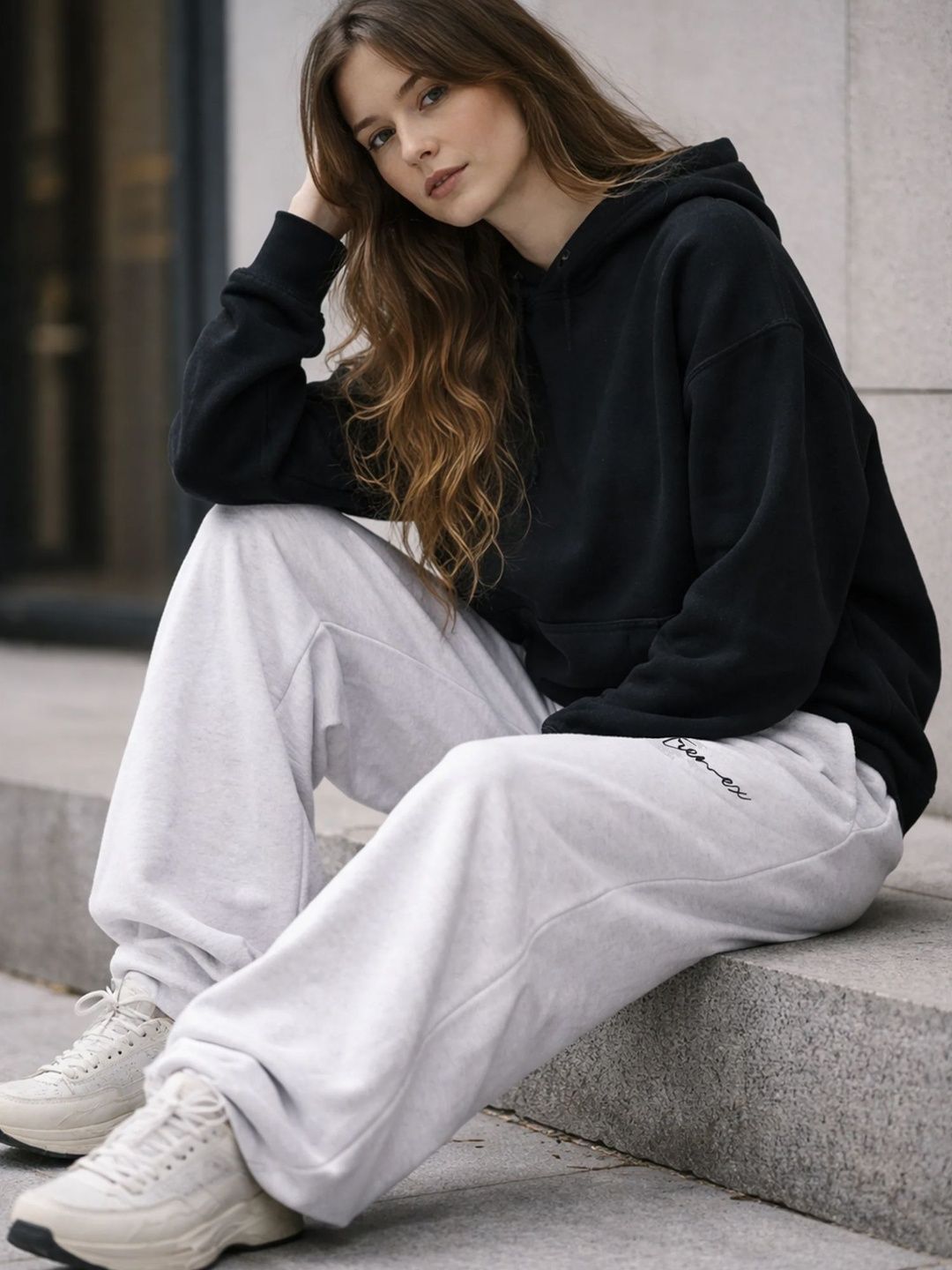 Buy XTREMEX Women Pure Cotton Everyday Melange Loose Fit Solid