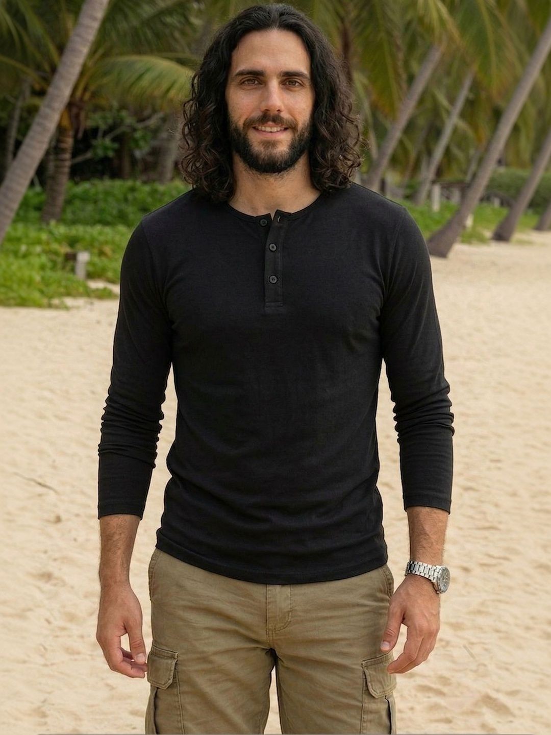 LEON Men Henley Neck T-shirt