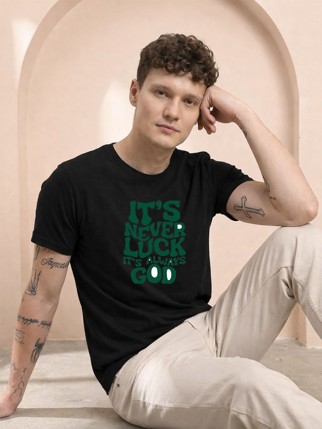 HERE&NOW Men Typography Printed T-shirt