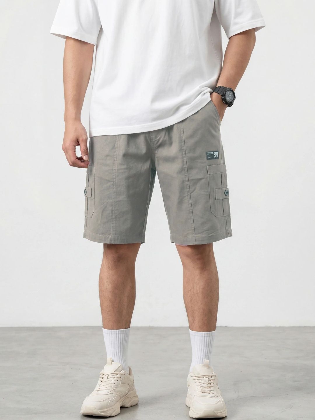Buttan LiGray Cargo Shorts The Roadster Lifestyle Co Men Pure Cotton Cargo Shorts