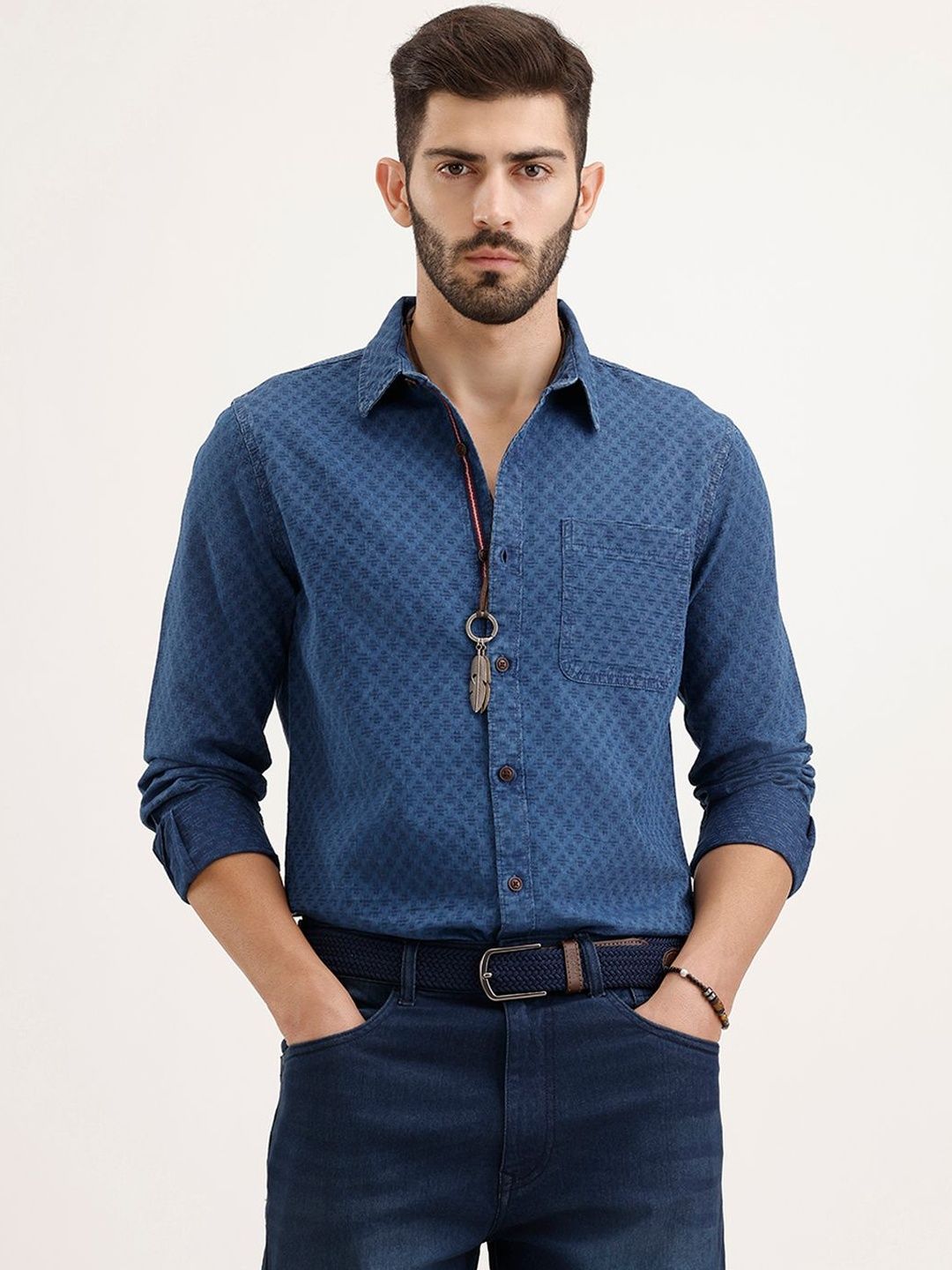 WROGN Men Slim Fit Casual Shirt