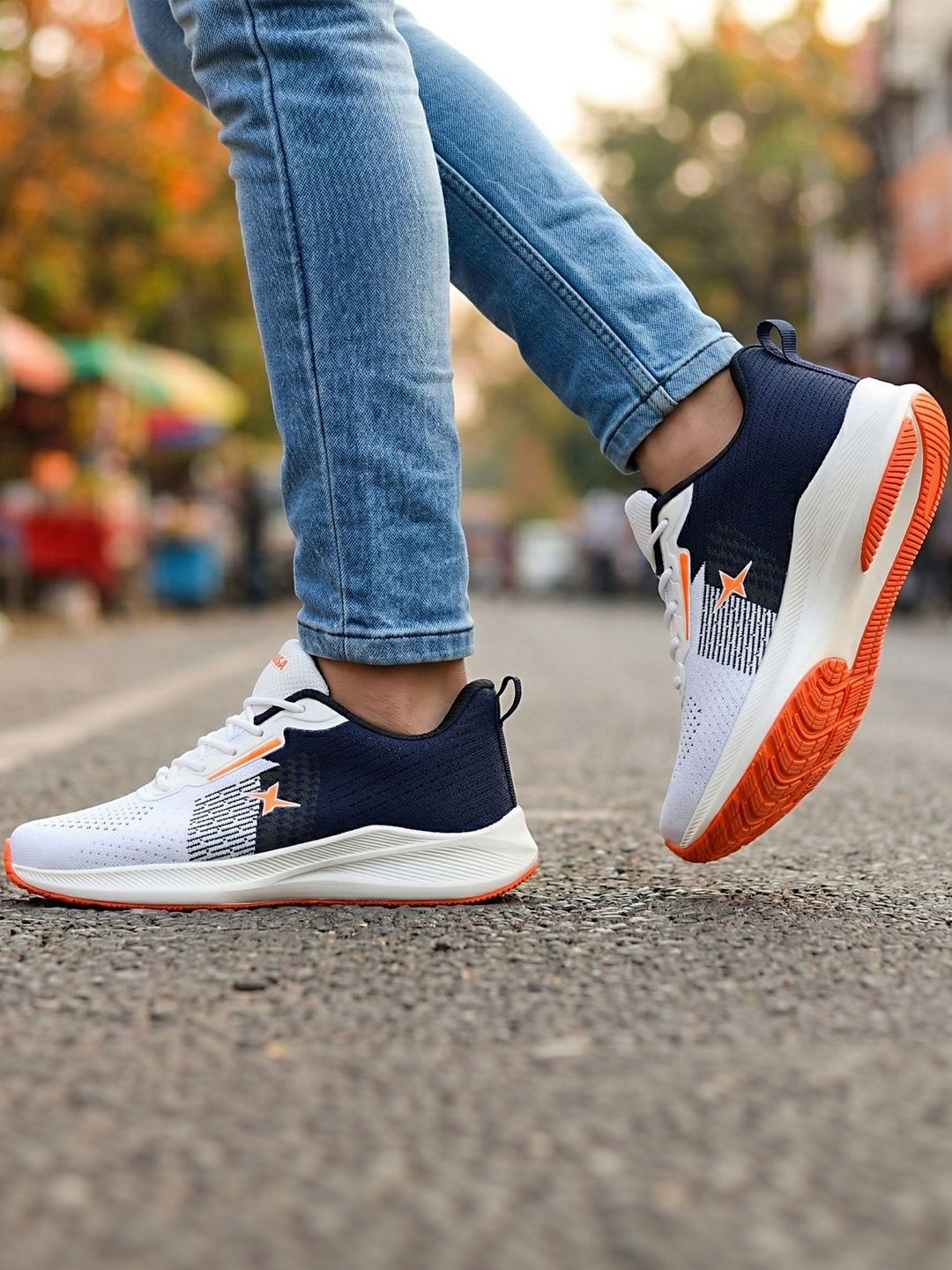 KRAASA Men Mesh Running Non-Marking Shoes