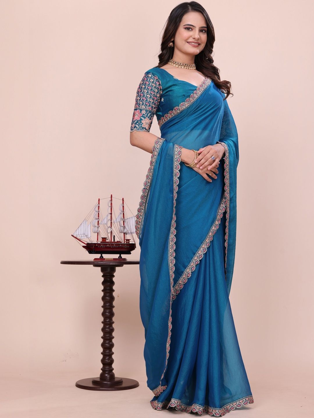 JIADIA JIADIA Embroidered Bollywood Sarees