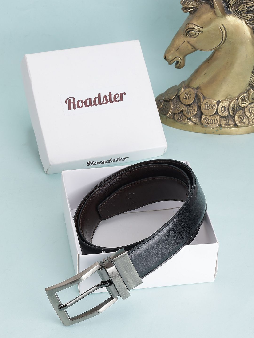 Roadster Men Textured Leather Reversible Belt