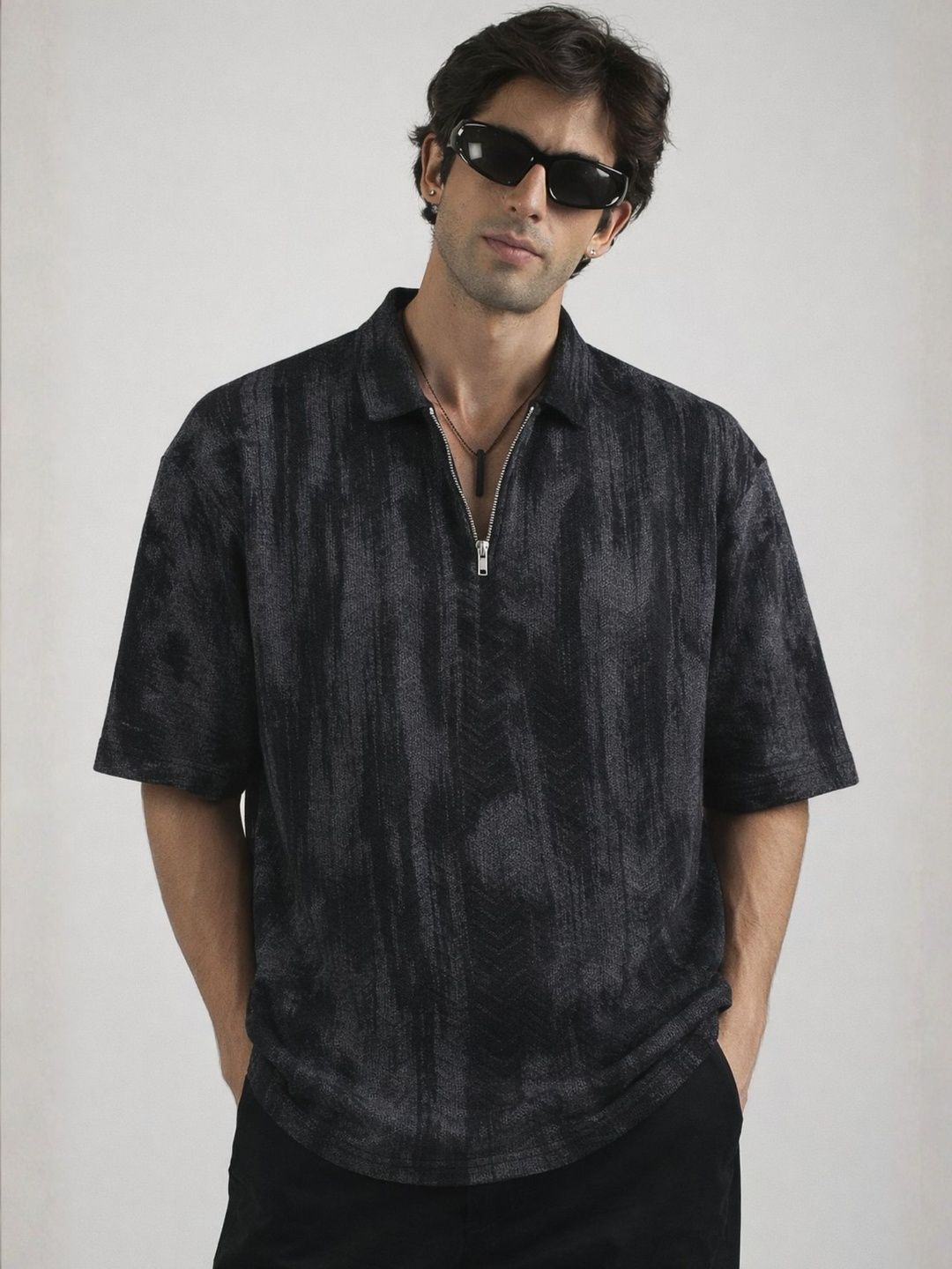Maniac Men Printed Polo Collar T-shirt