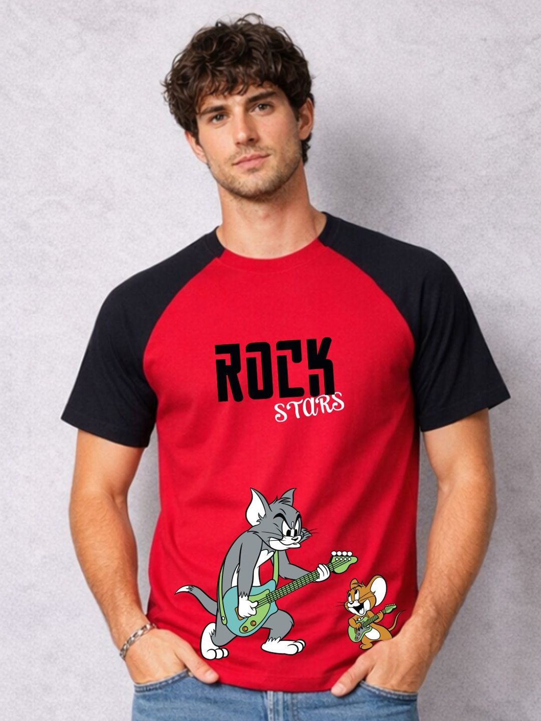 Kook N Keech Men half sleeve Tom & Jerry printed T-shirt