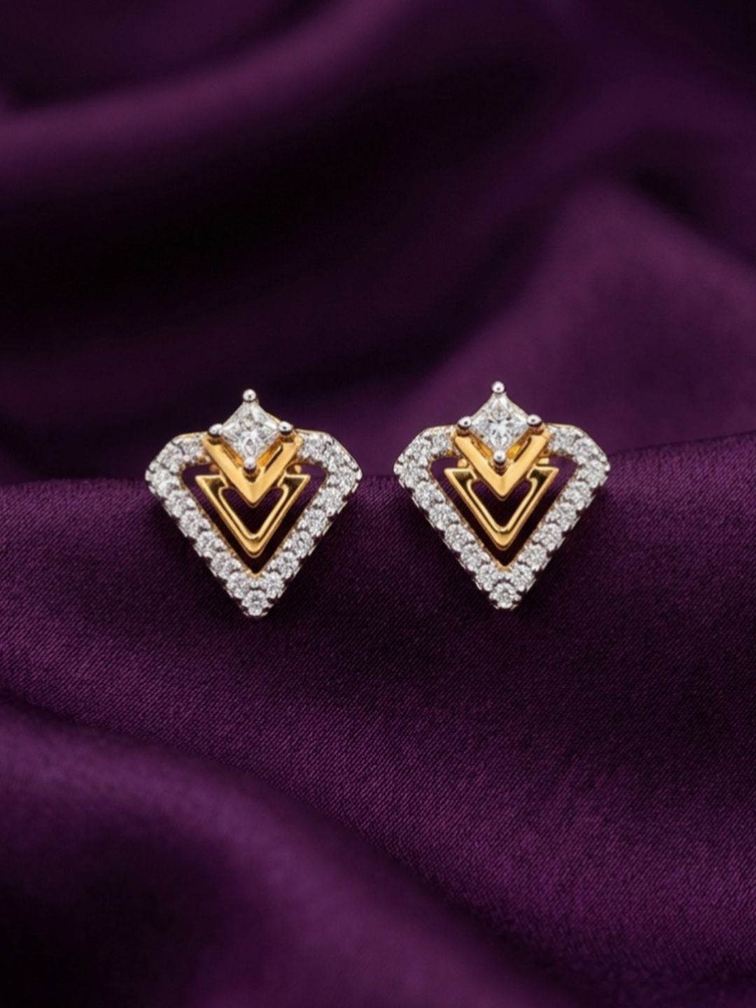 BAYAN JEWELRY 18Kt Gold Plated 925 Sterling Silver 0.22Ct Lab Grown Diamond Earrings