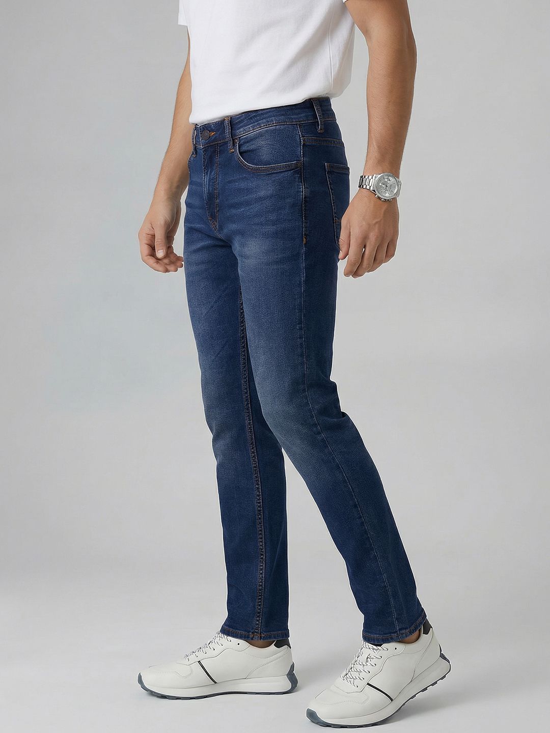 SPYKAR SPYKAR Men Nico Slim Fit Low-Rise Stretchable Mid Blue Jeans