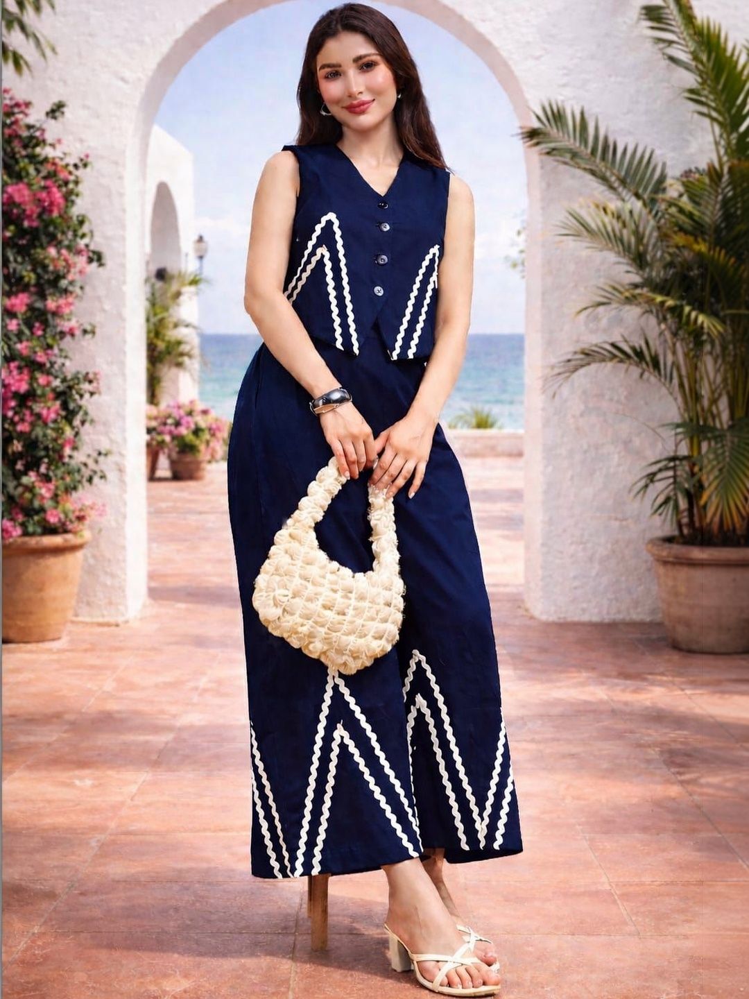 Ramyka Printed Top with Palazzos