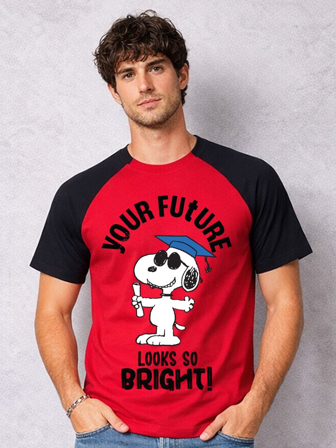 Kook N Keech Men half sleeve Peanuts printed T-shirt