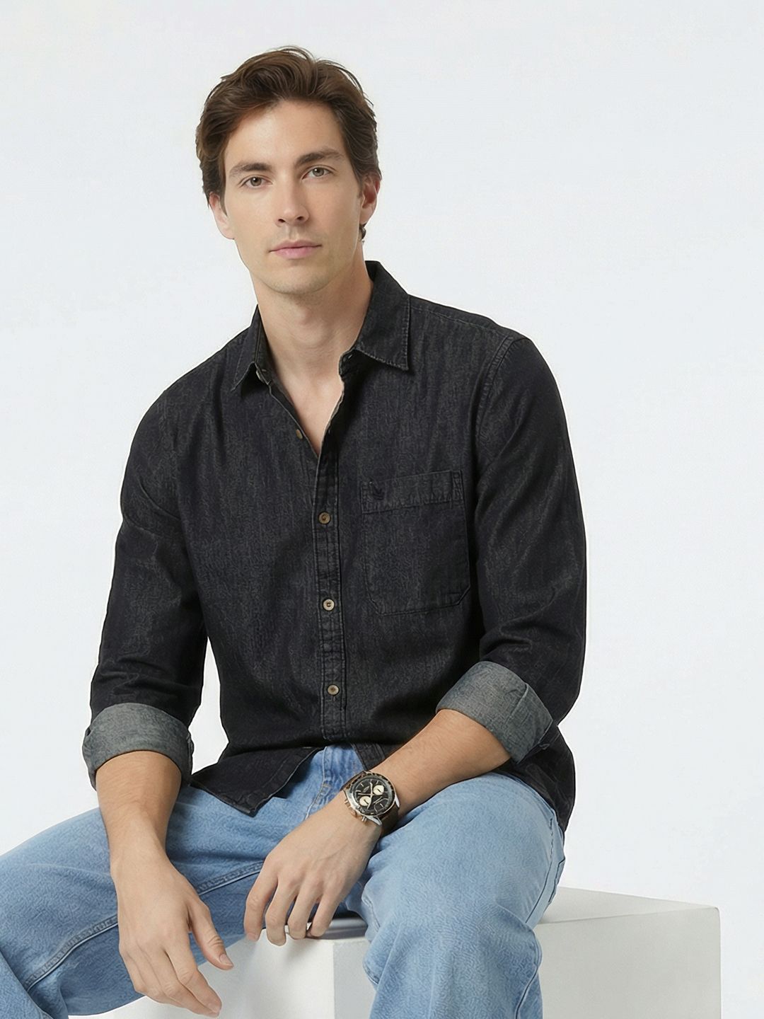 WROGN Slim Fit Pure Cotton Casual Shirt