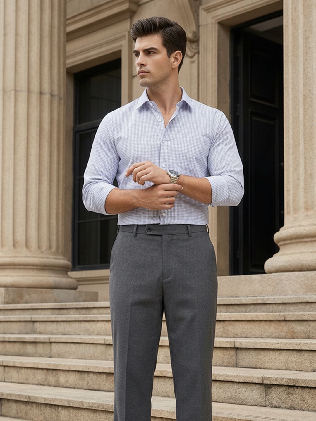 INVICTUS Urban Slim Fit Checked Formal Shirt