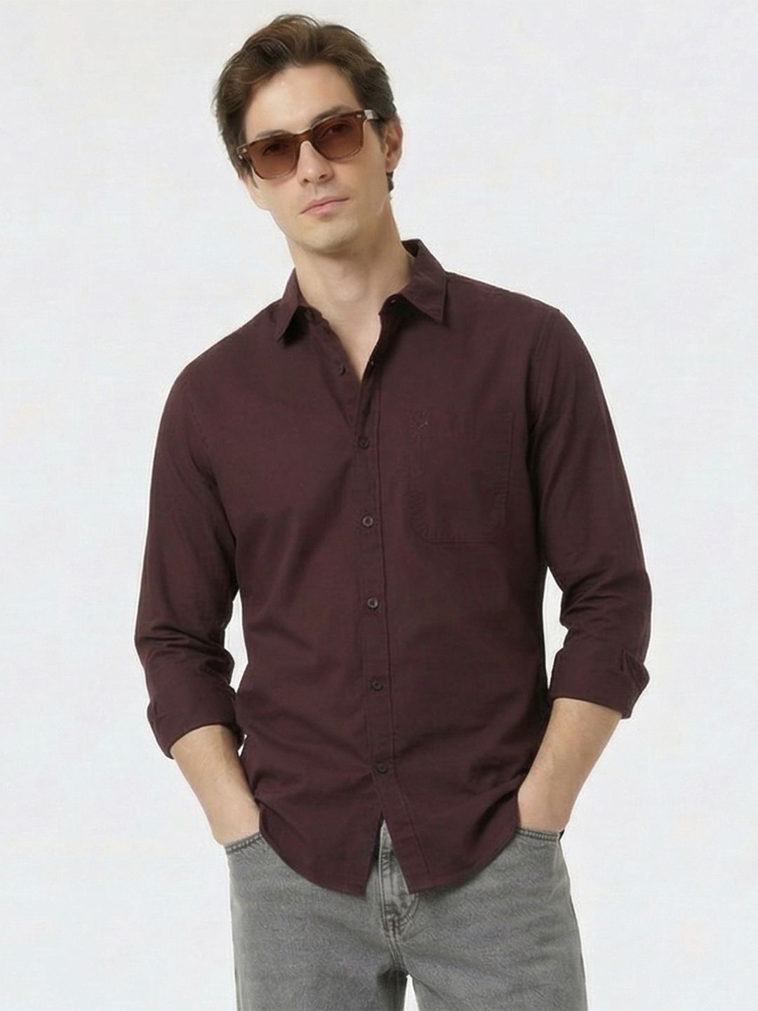 WROGN Slim Fit Pure Cotton Casual Shirt
