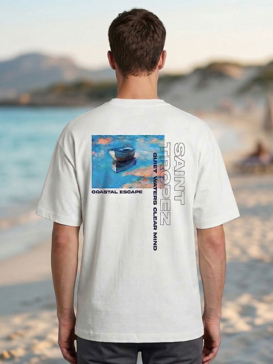 NOBERO Men Printed Drop-Shoulder Sleeves T-shirt