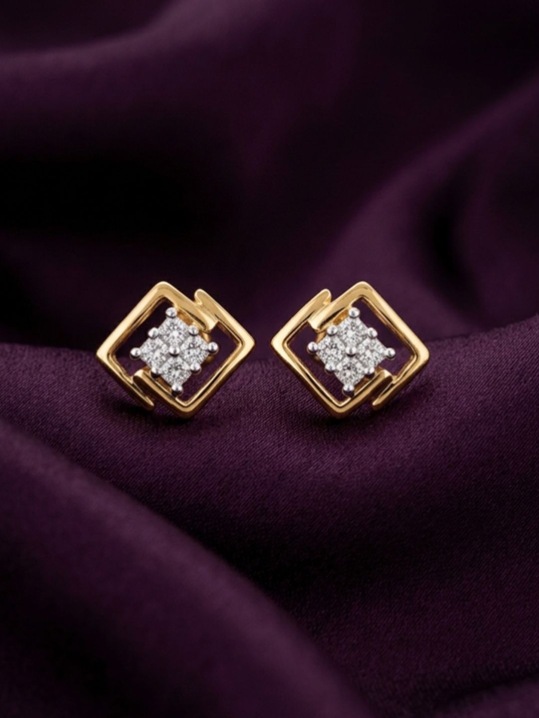 BAYAN JEWELRY 18KT Gold Plated 925 Sterling Silver 0.19 Ct Lab Grown Diamond Earrings
