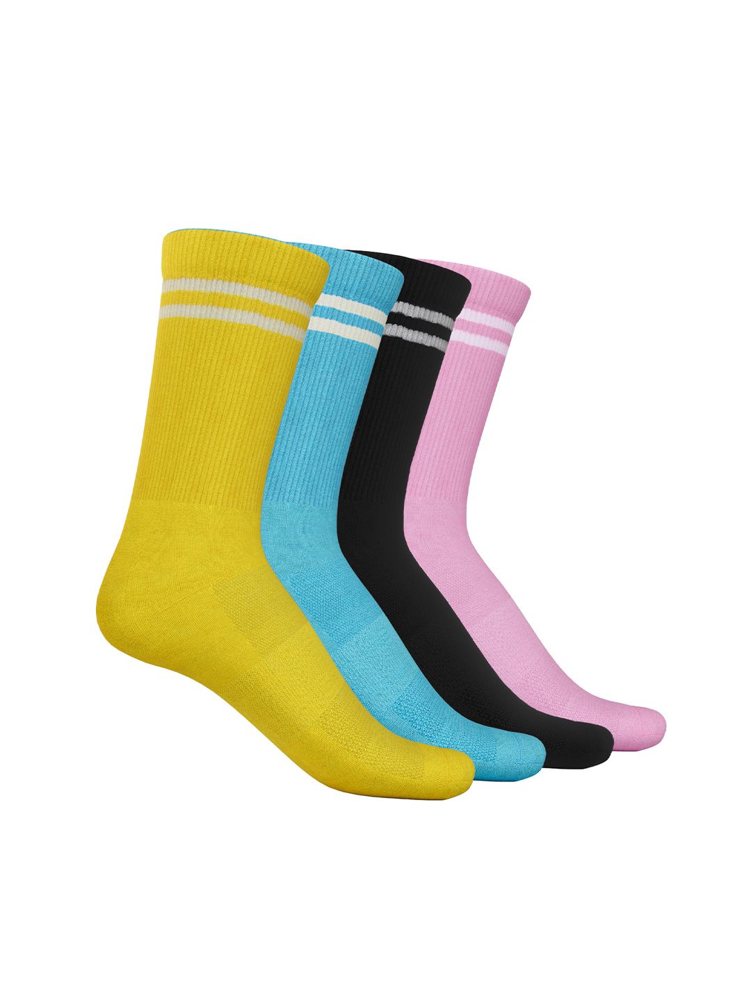 TalkingSox Unisex Pack Of 4 Striped Bamboo Crew-Length Socks