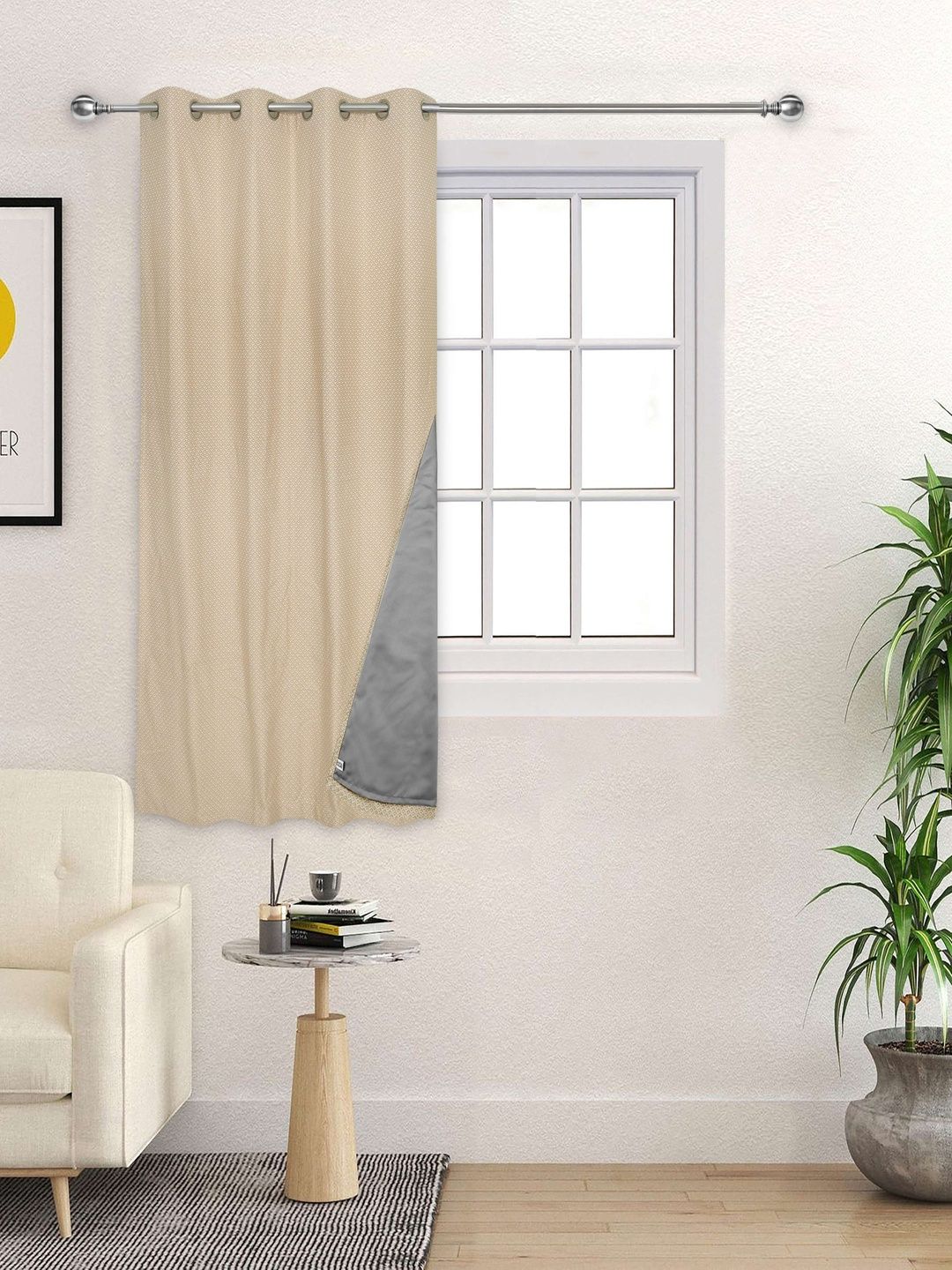 Saral Home Beige Black Out Curtains and Sheers