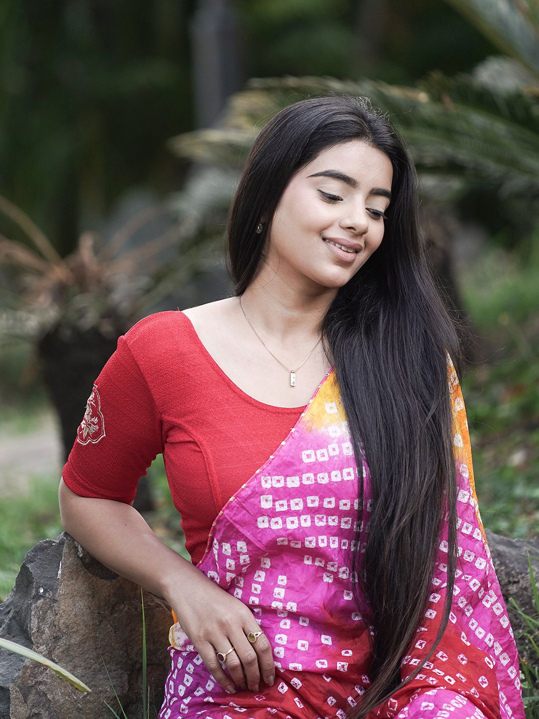 Bindigasm's Advi Bindigasm's Advi Jacquard Embroidered Thread Work Saree Blouse
