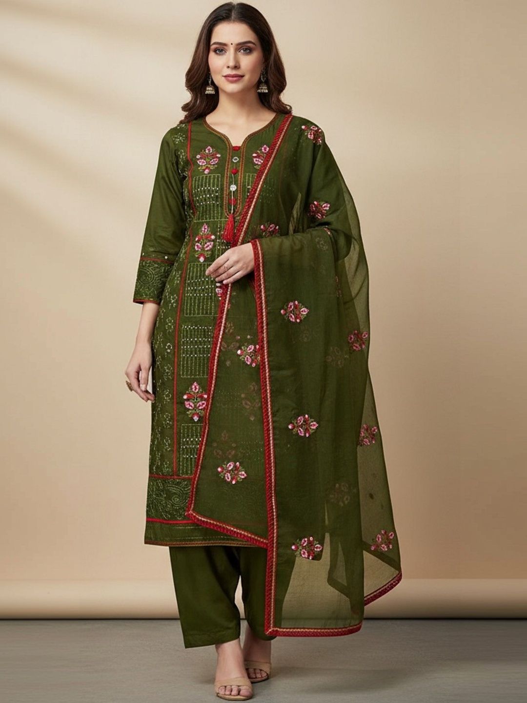 STHIT Embroidered Unstitched Dress Material