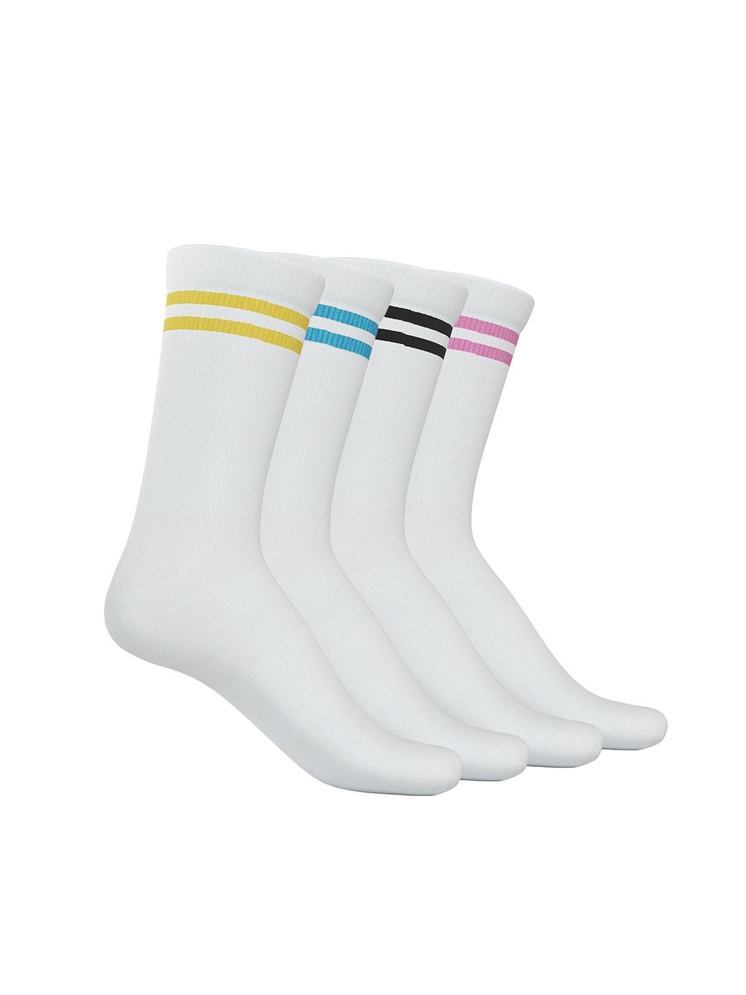 TalkingSox Unisex Pack Of 4 Striped Bamboo Crew-Length Socks