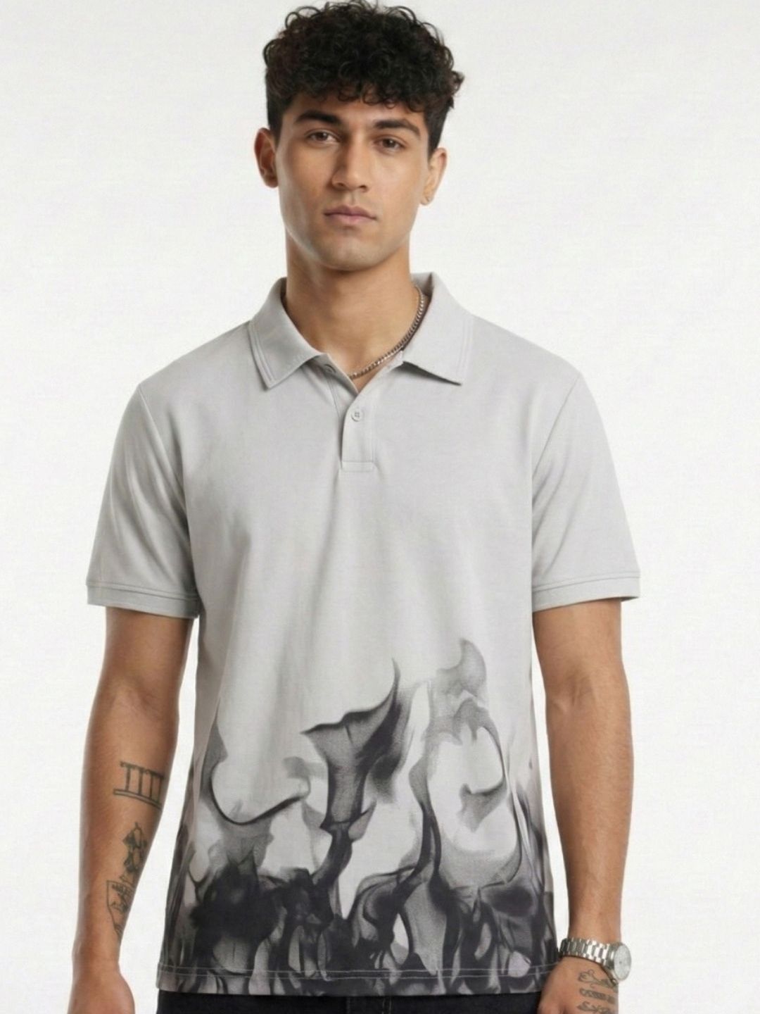 glitchez Men Printed Polo Collar T-shirt