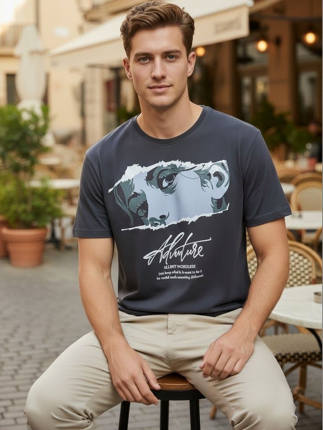 Mast & Harbour Men Printed T-shirt