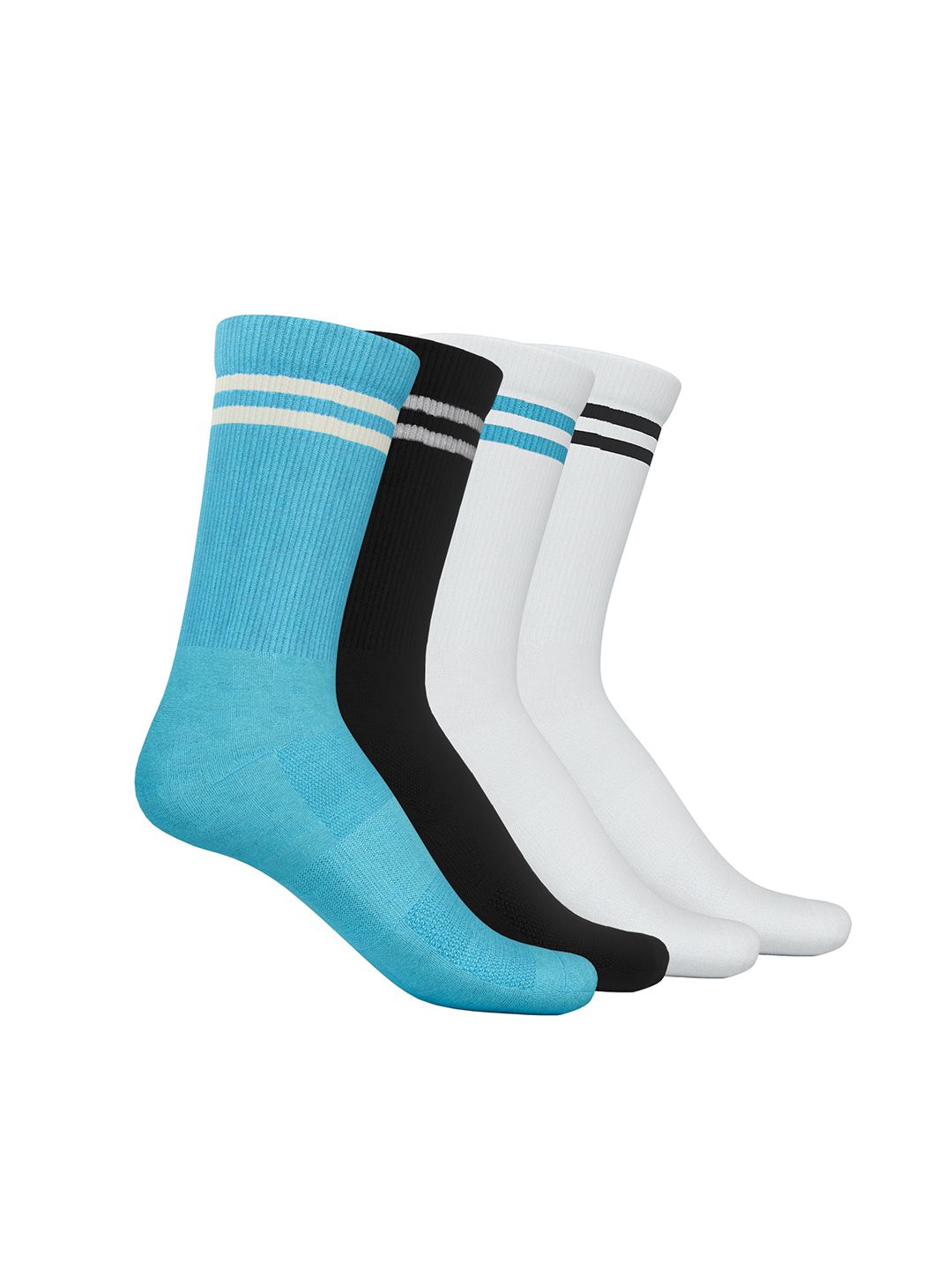 TalkingSox Unisex Pack Of 4 Striped Bamboo Crew-Length Socks