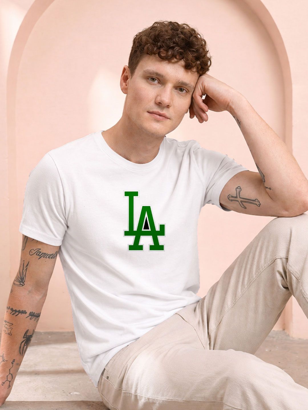 HERE&NOW Men Typography Printed Round Neck Cotton T-shirt