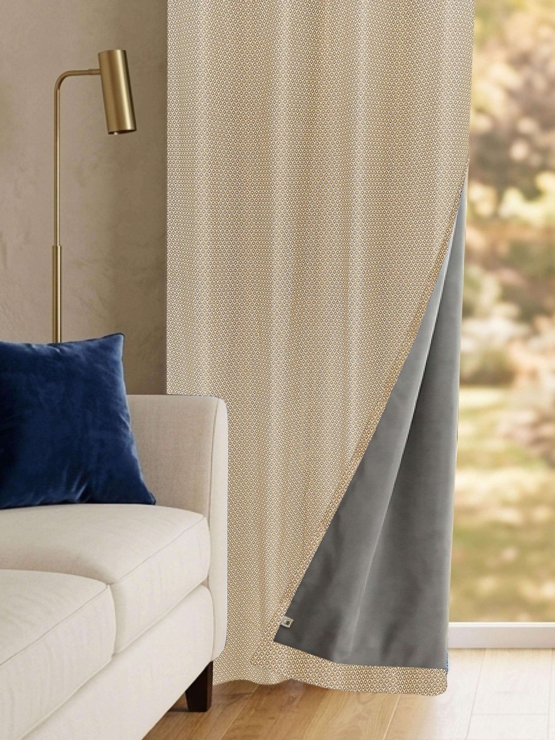 Saral Home Beige Black Out Curtains and Sheers
